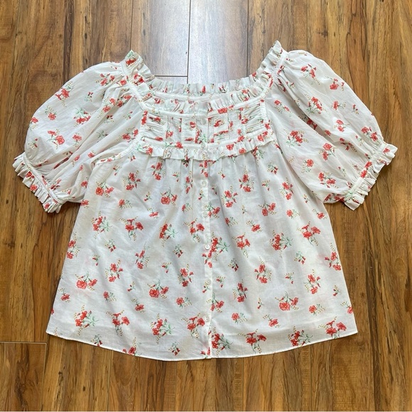 DOEN Farley Top in Sweet Abelia Floral Cottagecore Coquette PuffSleeve Top S - Picture 8 of 12